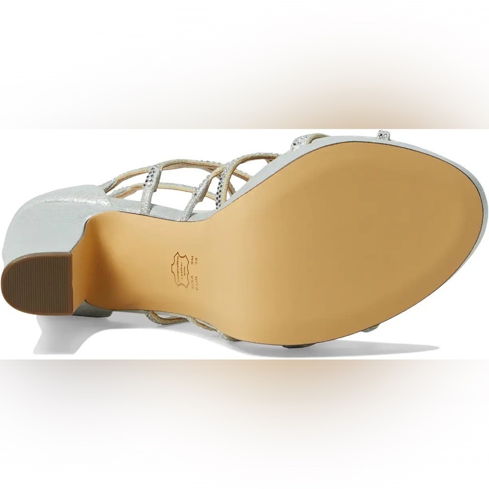 Nina Sassie‎ Crystals Bridal Cocktail Party High Heels Women's 8 True Silver - Picture 5 of 13